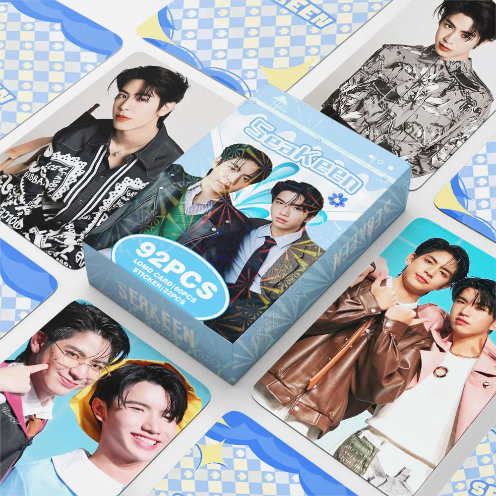 92pc THAI STAR SEAKEEN LASER LOMO COLLECTION - DRAMA CP SEA & KEEN HOLOGRAPHIC PHOTO CARDS WITH STICKERS FOR fan