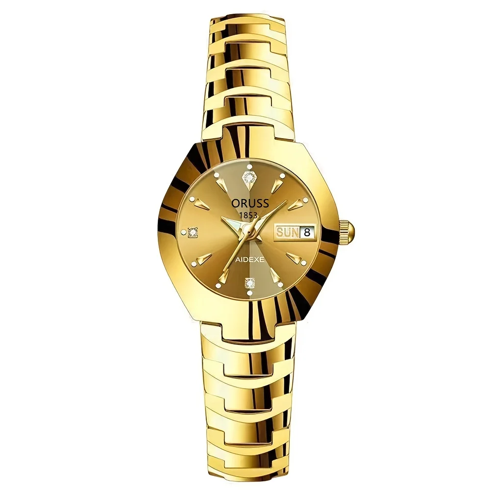 Lindo relógio feminino bonito personalidade chique moda tudo durável atmosfera high-end tendência suave calendário duplo durável c