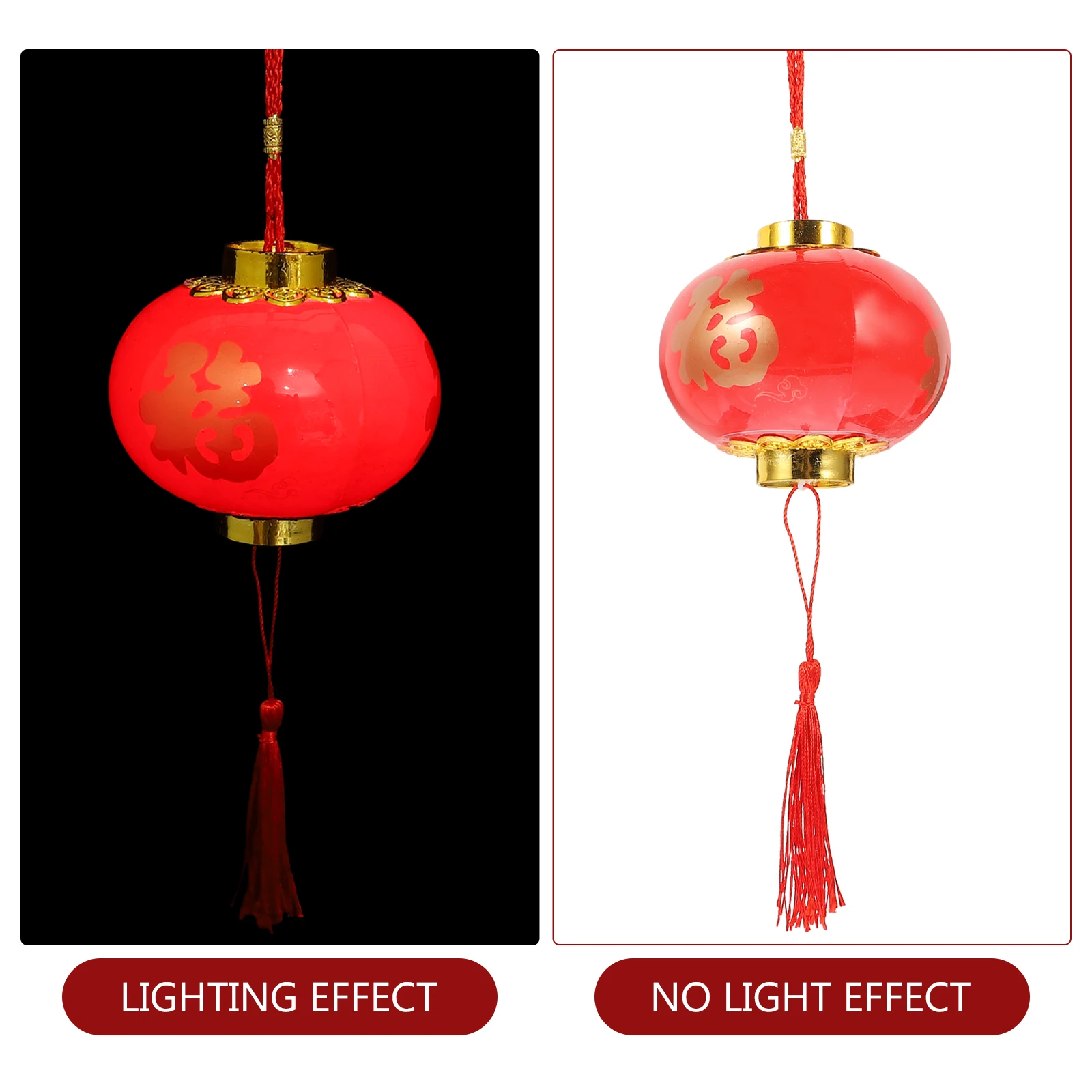 

2Pcs Glowing held Lantern Decor Crystal Hanging nament Kids Glowing Lantern New Year Scene Plastic Desk Lamp