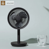 New MIJIA SOLOVE 5W USB Desktop Table Fan 4000mAh USB Rechargeable 3 Modes Wind Speed Cooling Oscillating Fan For Office Student