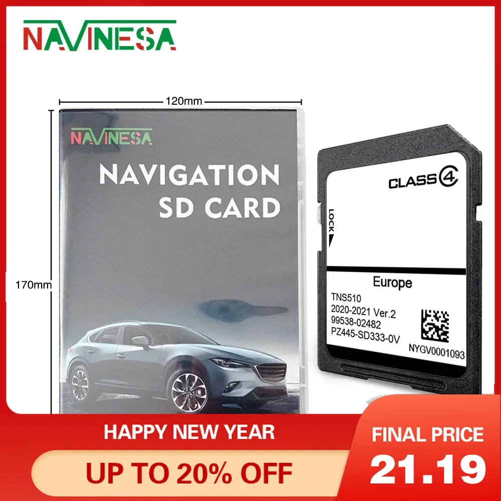 Use for Toyota RAV4 from 2008 to 2013 TNS510 Navigation SAT NAV Map SD Card 2021 Version2 for Toyota UK & EUROPE