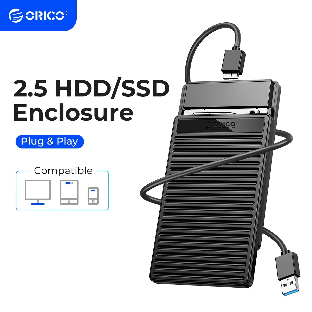 حافظة ORICO 2.5 بوصة USB3.0 HDD من SATA إلى USB3.0 USB3.1 5Gbps ضميمة لقرص صلب السرعة SSD HDD للحاسوب المحمول حافظة الأقراص الصلبة الخارجية