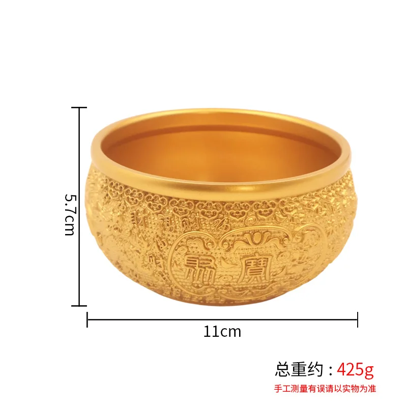 Brass Qilin Gathering Bowl, a decorative piece attracting wealth and good fortune, suitable for home livi