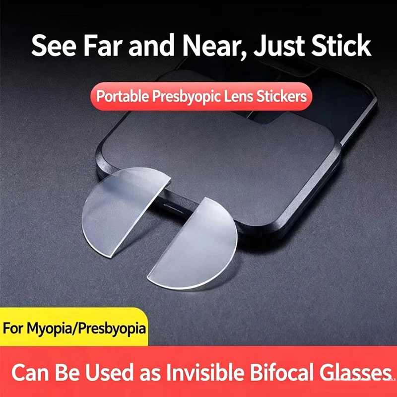 2026 Liquid Silicone Bifocal Reading Lens Stick-on Presbyopic Lenses Magnification Reusable Bifocal Lenses +1.0 - 3.0