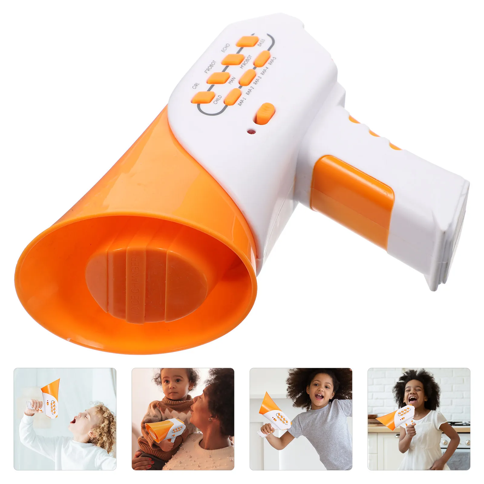 

1Pcs Voice Changer Creative Megaphone Orange Clear Sound 3 Modes Boys Girls Cosplay Halloween Party Prank Voice Change Megaphone