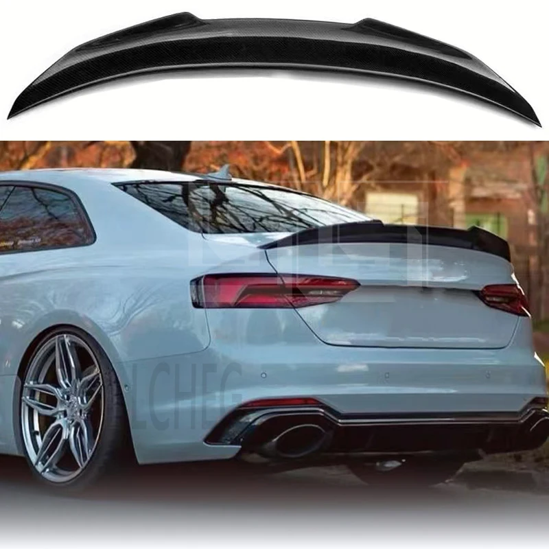 

For 2017 18 19 20 21 22 2023 Audi A5 S5 RS5 B9 2-4Door Coupe Sportback PSM Style Forged Real Carbon Fiber Trunk Wing Car Spoiler