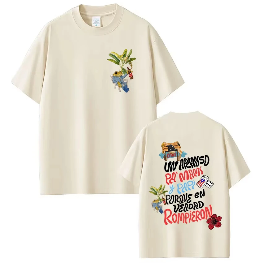 Rapper Bad Bunny T-shirt Debi Tirar Mas Fotos DTMF World Tour T Shirts Men's Clothing Fashion Hip Hop Vintage Tee Top Adult/Kids