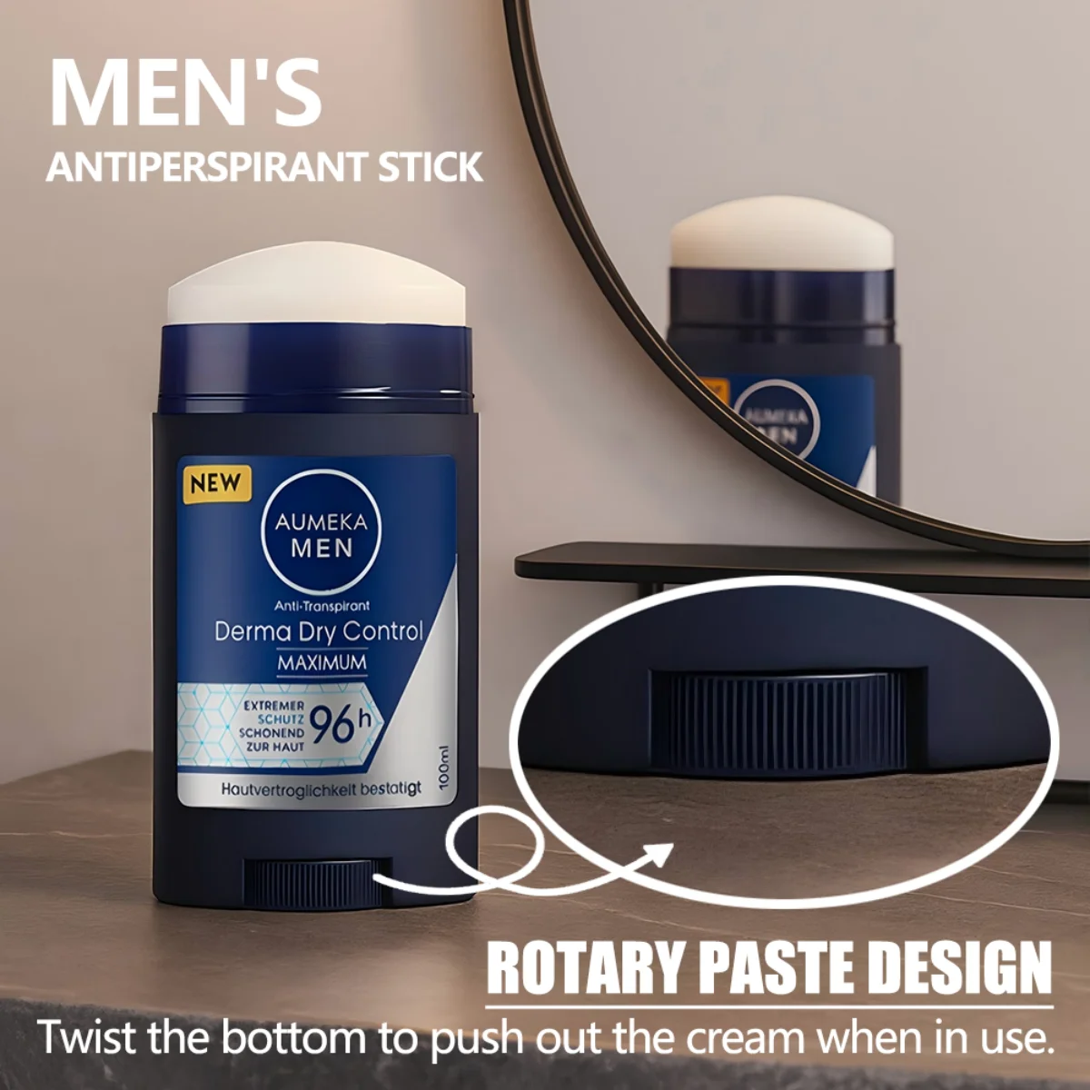 Men's Deodorant Stick, Sweat Resistant, Long-Lasting, Dry, Fragrant, Removes Underarm Odor, Refreshing Stick
