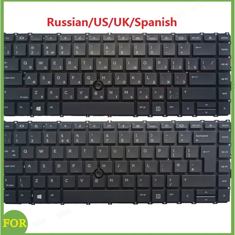 NEW FOR HP Elitebook 840 G7 G8 745 G7 Russian/US/UK/Spanish/Latin/Nordic laptop keyboard With pointing stick NO frame