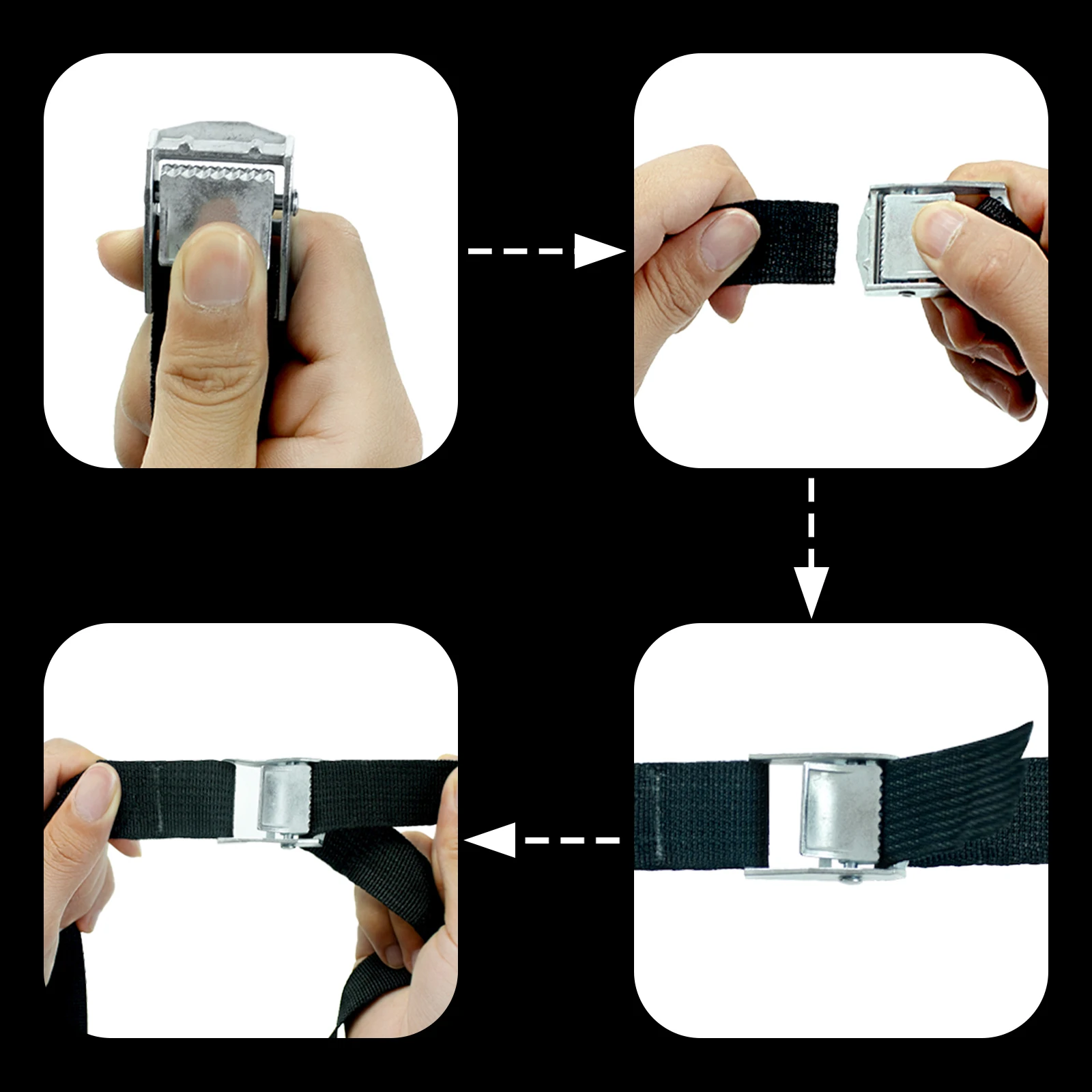 10pcs 2M Zinc Alloy Pressure Buckle Pallet Cargo Straps Luggage Fixed Car Fixed Tightener Tensioner Straps Ratchet Tie-Down Belt image 5