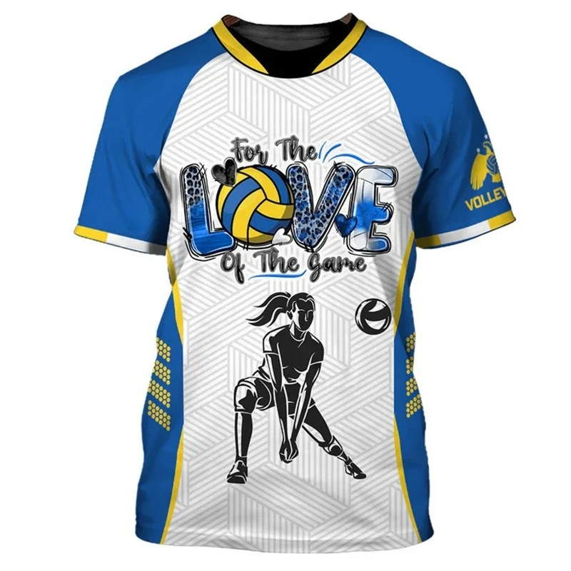 

Модные футболки с волейбольным принтом для мужчин, летние повседневные футболки с круглым вырезом, 3D-печать, свободный крой, уличная одежда, дышащие спортивные футболки