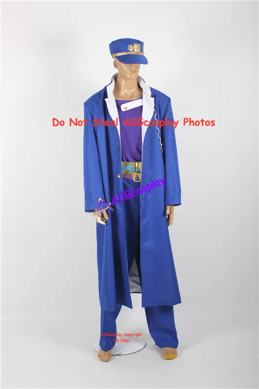 Jojo's Bizarre Adventure Jotaro Kujo Cosplay Costume acgcosplay include hat and chain prop ornaments