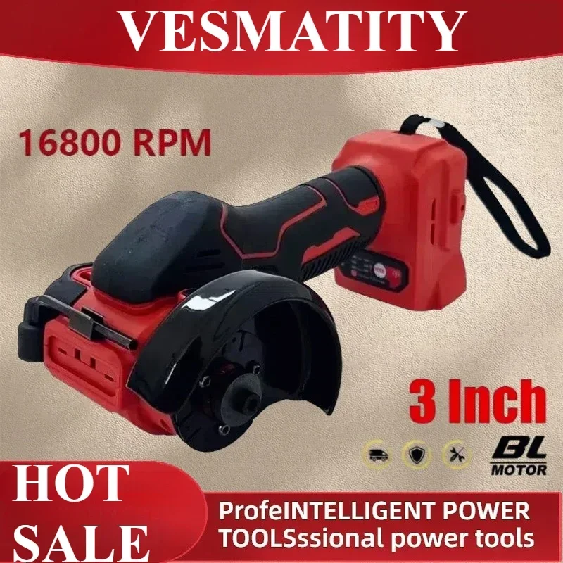 Mini Angle Grinder Cordless Grinding Polishing Machine Electric Diamond Cutting Grinder Power ToolsFit Milwaukee Battery