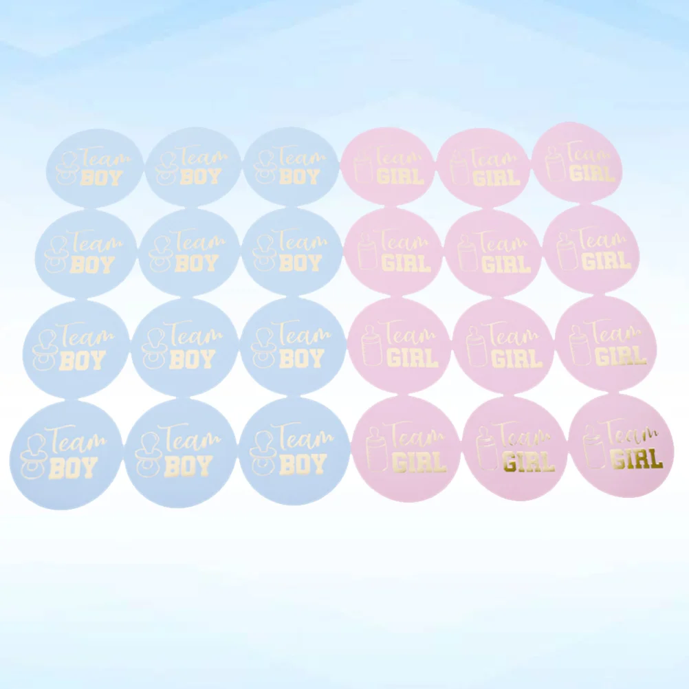 48 Pcs Gender Reveal Games Stickers for Children Kid Vote Adhesive Beautiful Labels