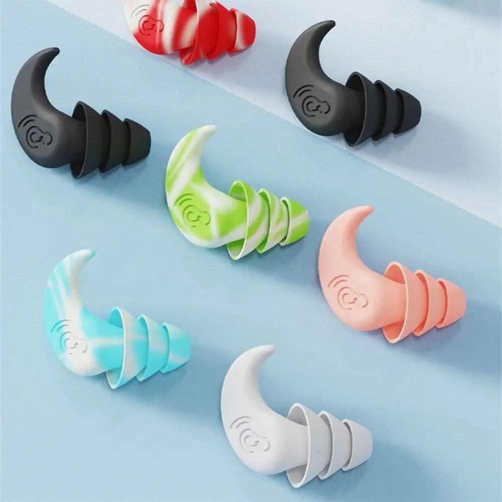 Bouchons d'oreille anti-bruit en silicone souple, anti-poussière multicolore, réduction du bruit, bouchons d'oreille de sommeil, unisexe, étanche, bouchons d'oreille de natation