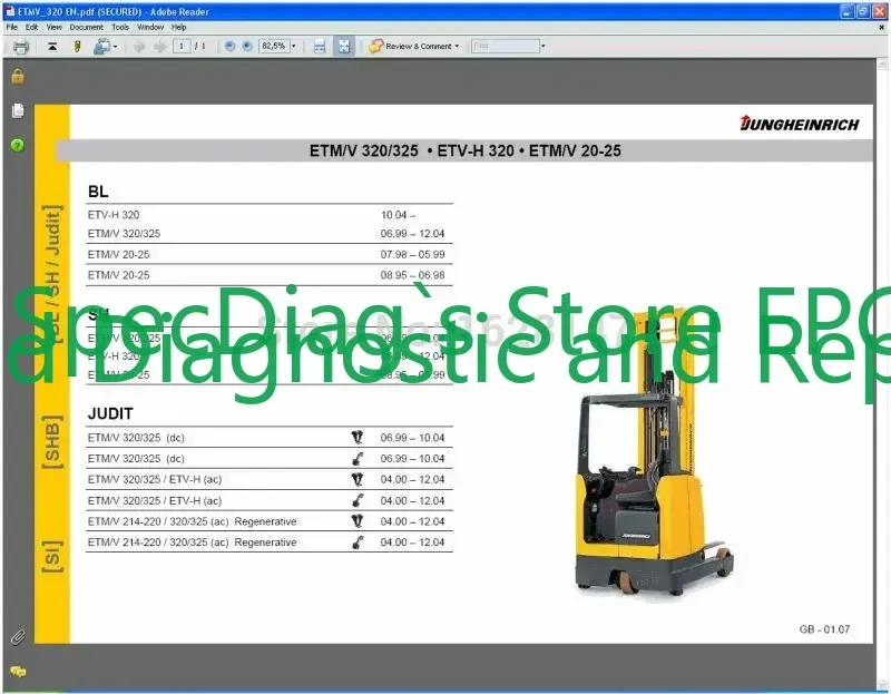 SpecDiag Jungheinrich -JETI SH - Service Manuals v4.37 Update to [5.2025]+Multi Languages