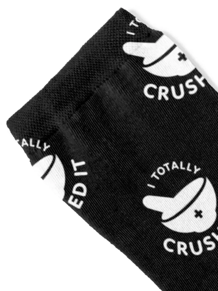 I totally crushed it, peach Socks Christmas happy Mens Socks Women's