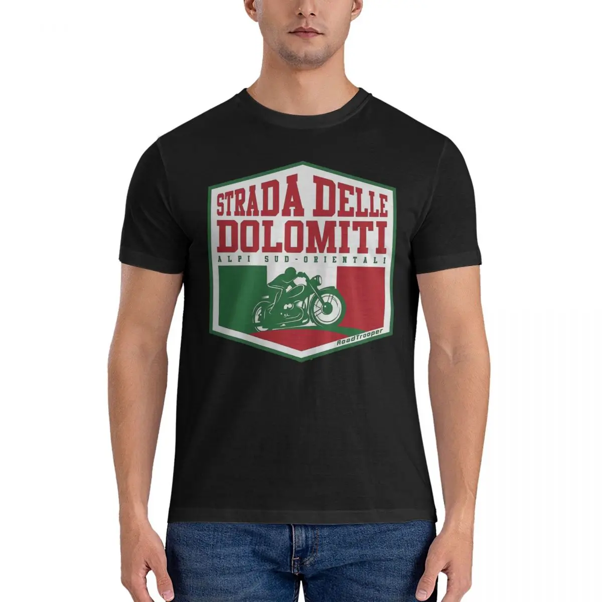 Strada Delle Dolomiti T-Shirts for Men Route Fun Cotton Tee Shirt Crew Neck Short Sleeve T Shirt New Arrival Clothing