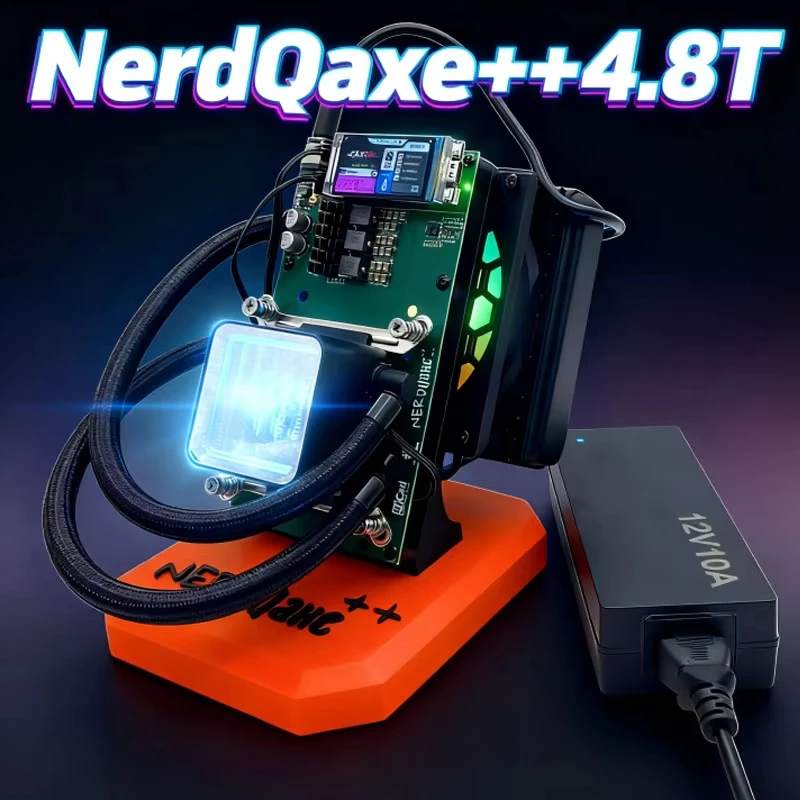 

Bitaxe Miner NerdQaxe++ 4.8Th/s 4Pcs BM1370 | 2.4G WiFi Hydro Liquid Cooler Miner SHA-256 ASIC