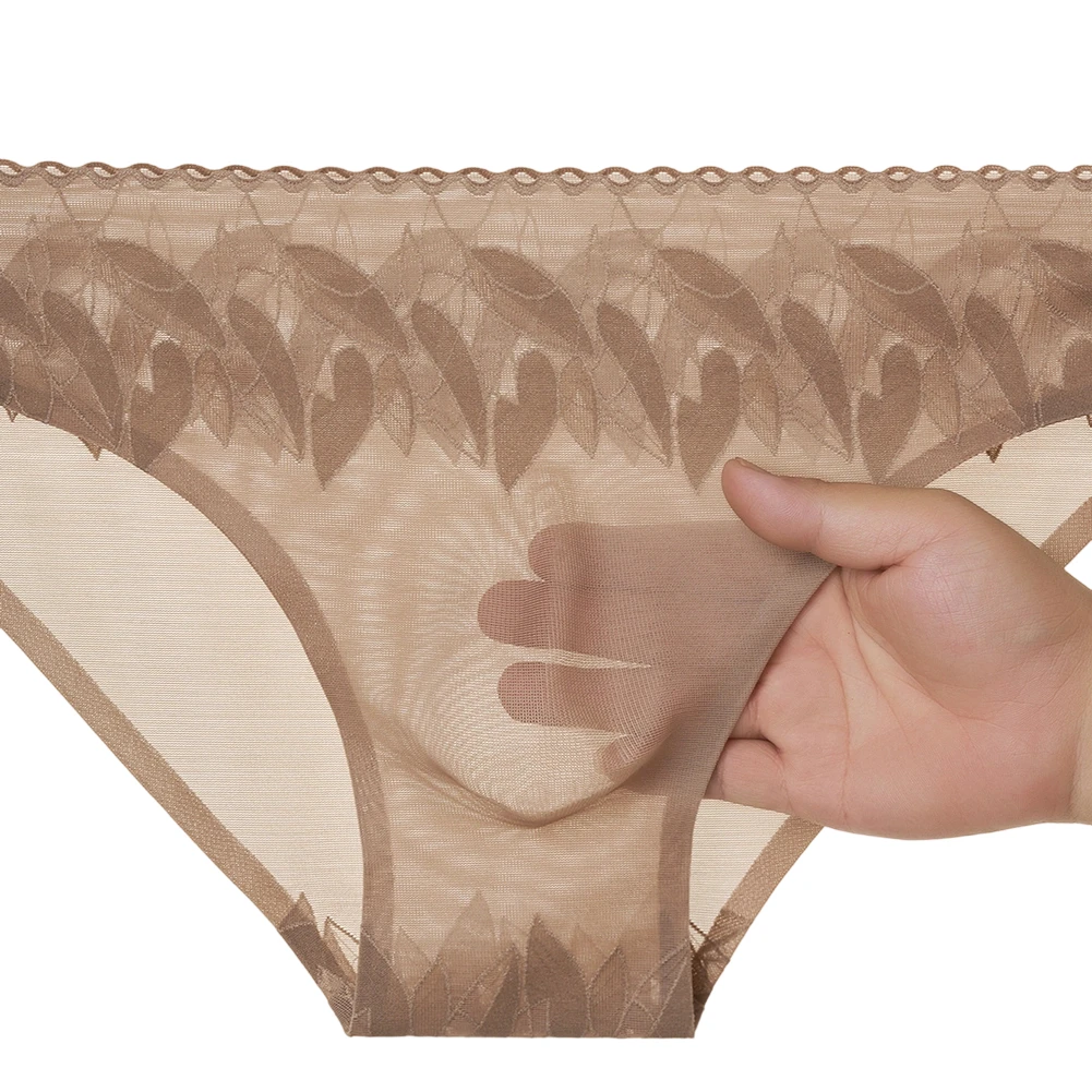 Men Smooth Seamless Briefs Lace High Elastic Bikini Low Rise Unisex Panties Sissy Adult Underwear Lingerie For MenMen's Clothing