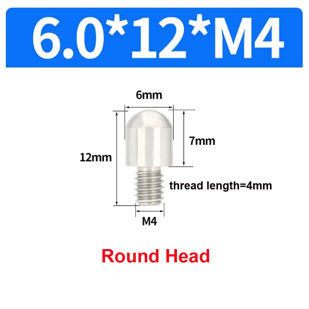 10 Stück/Beutel Edelstahl 303 Positionierstifte M6 Konischer Rundkopf mit Flachkopf Außengewinde Metall-Einsatzschraube 5mm Verriegelungsbefestigung – Detail 30