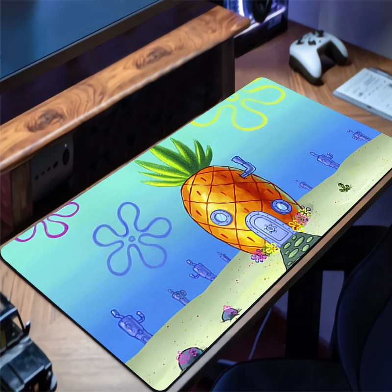 Mouse pad tapete de mesa anime s-spongeob s-squarepants tapete de jogo mousepad velocidade computador e escritório gamer gabinete teclado almofada
