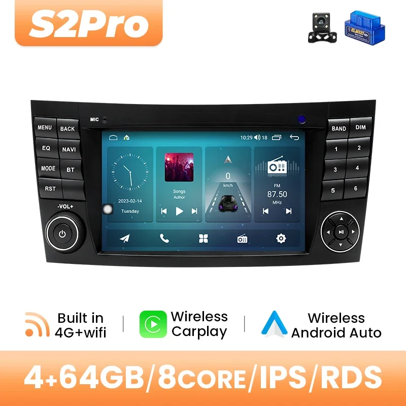 AI Voice Draadloze Carplay Android 14 Autoradio Speler Voor Mercedes Benz E-klasse W211 E200 E220 E300 E350 E240 E270 E280 CLS CLAS