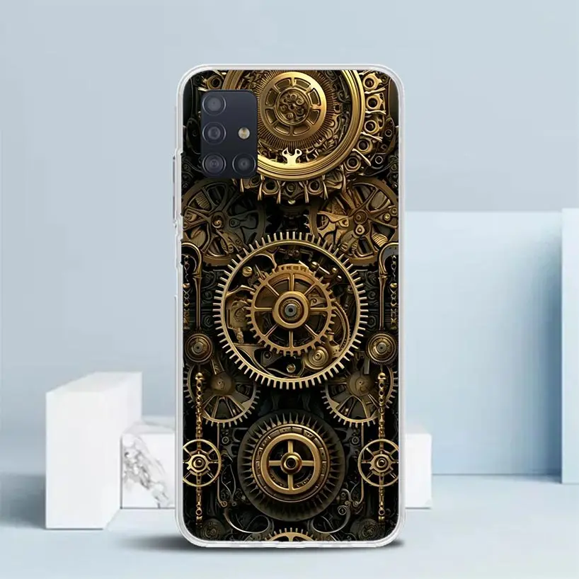 Steampunk Gear Mechanical Phone Case For Samsung Galaxy A51 A50S A41 A40 A31 A30S A21S A20S A20E A11 A10S A71 A70 A6 A7 A8 A9 Pl