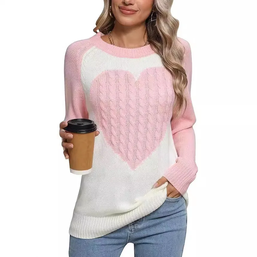 New Cross border Women's Clothing for Foreign Trade, Amazon AliExpress Knitted Sweater, European and American Autumn/Winter Love