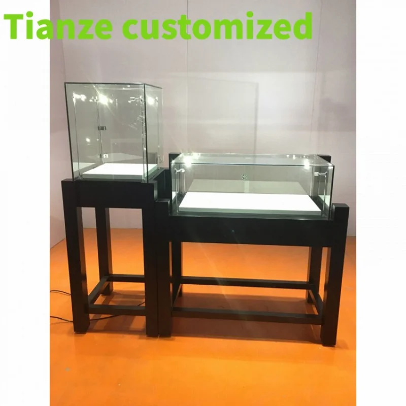 Customized-Safe glass wood  jewelry display counter shop counter design