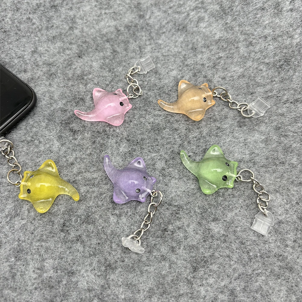 1pcs Adorable Practical Mini Resin Sting Ray Dust Plugs for Mobile Phone, Tablets, Laptops, USB-C/Type C& Lightening Port