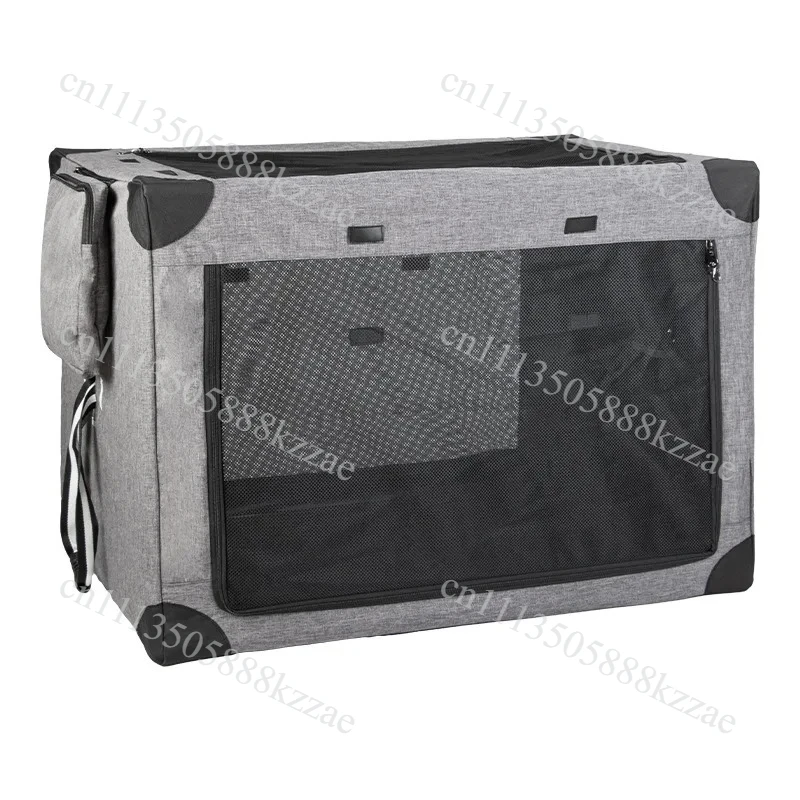 Collapsible & Foldable Dog Crate Cage For Travel Outdoor & Carrying With Mesh Windows Pet Carrier Bag