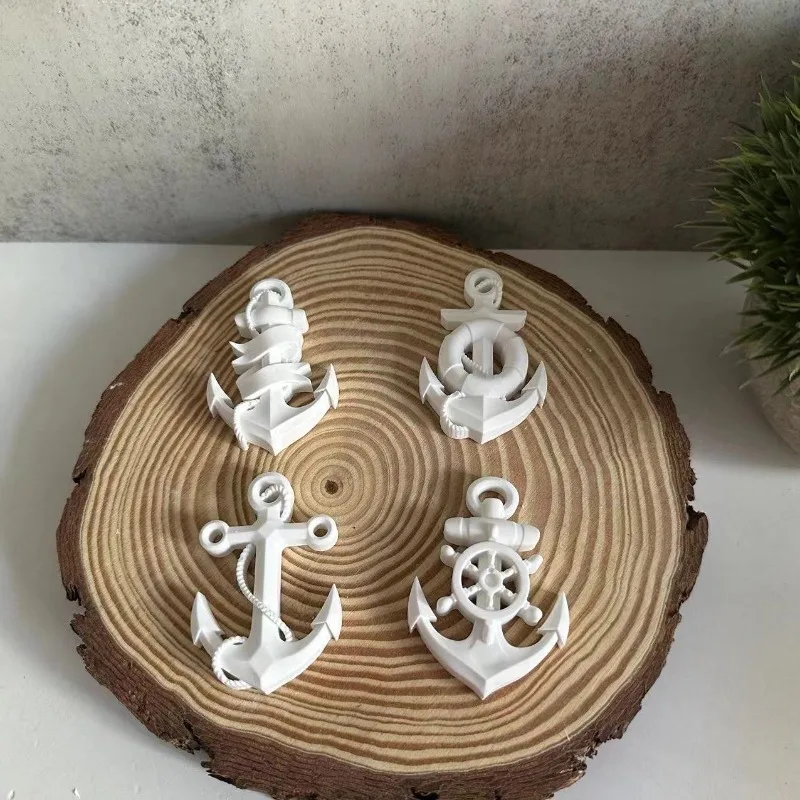 Mini Anchor Silicone Mold Naval Anchor Ship Shaped Epoxy Resin Plaster Crafts Making Molds Chocolate Fondant Cake Baking Tools