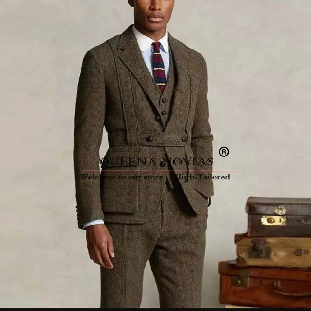 Classic Man Business Suits Customized Designer Jacket Pants 2 Pieces Smart Casual Groom Wedding Party Tuxedos trajes para hombre