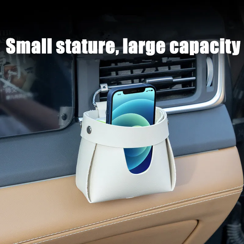 

Leather Car Air Vent Organizer Case - Storage Box Pocket Container for Car Storage Bag