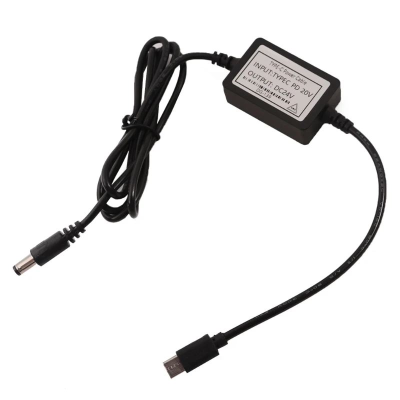 USB Type C 20V To DC24V 5.5x2.1mm Power Cable 12V 15V 20V To 24V Power Supply Cable For 24V Cameras and Speaker Led Lights