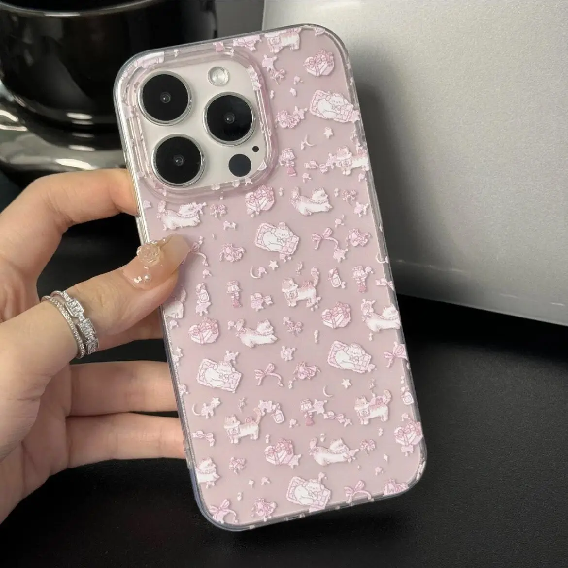 SEIRASSIM cute cat bowknots soft phone case for iphone 15 pro max 14 plus 13 11 12 silicone cover for iphone xr xs x 7 8 se3 se2