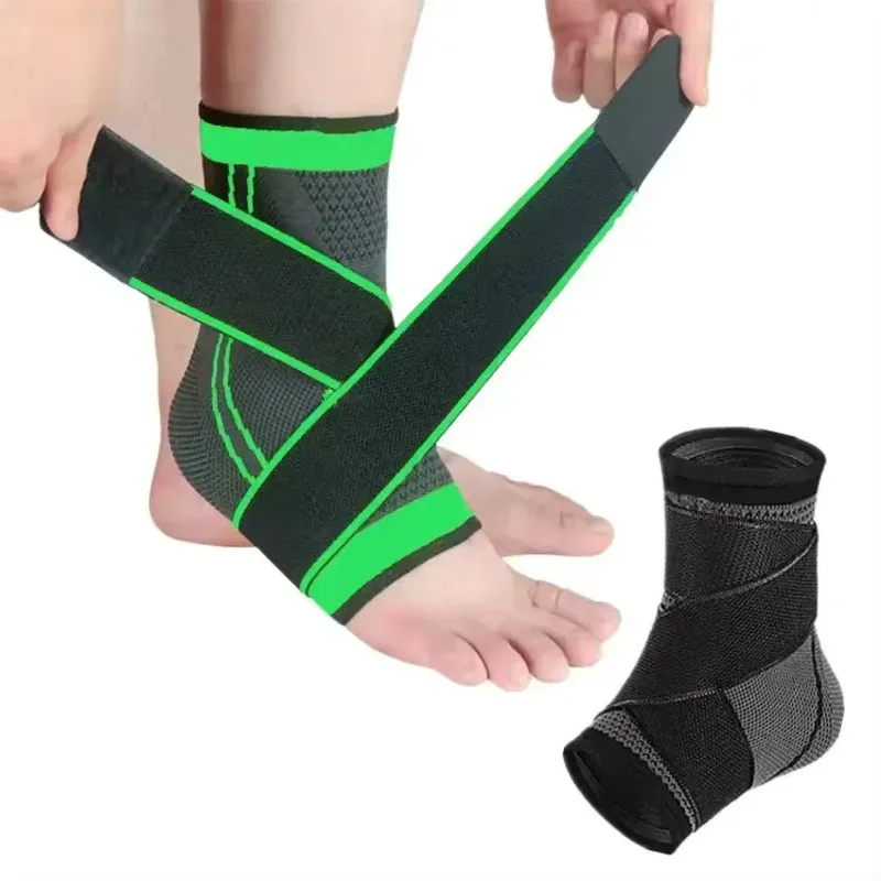 Adjustable compression bandage ankle joint elastic support for fitness protection, exercise, gym