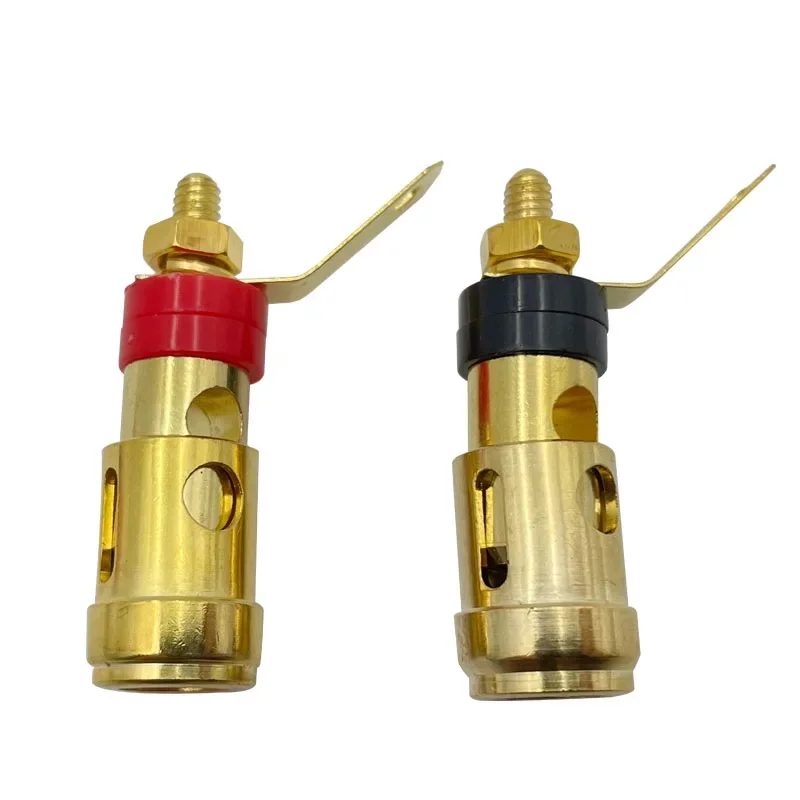 20PCS  Gold-plated Small Push-type Spring Terminal Speaker Amplifier Spring Self-locking Socket Push-type Terminal