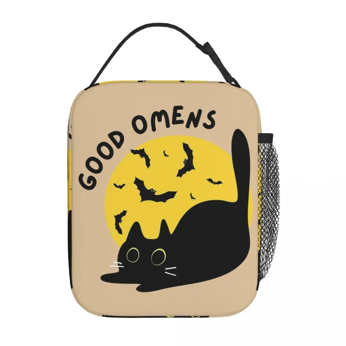 

Black Cats Are Good Omens Violet Version Insulated Lunch Bag Food Container Bags Portable Cooler Thermal Lunch Box For School