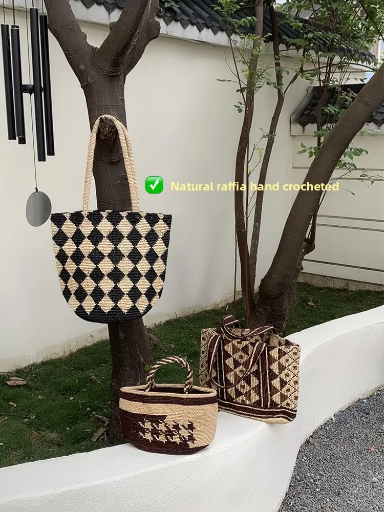 

Ретро художественная большая тканая сумка Capaci St, ручная пляжная сумка, лесная система, сумка на одно плечо для молодых взрослых