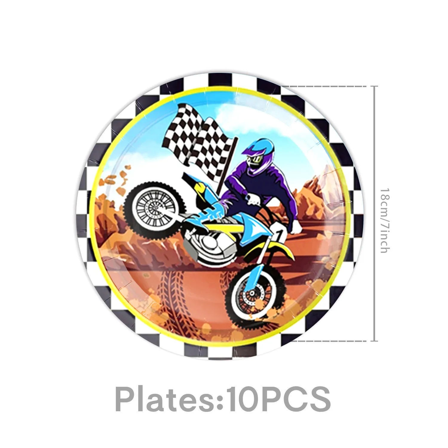 Kids Birthday Decoration Disposable Tableware Dirt Bike Cups Plates Baby Shower Motocross Theme Birthday Party Supplies Toy - view 4