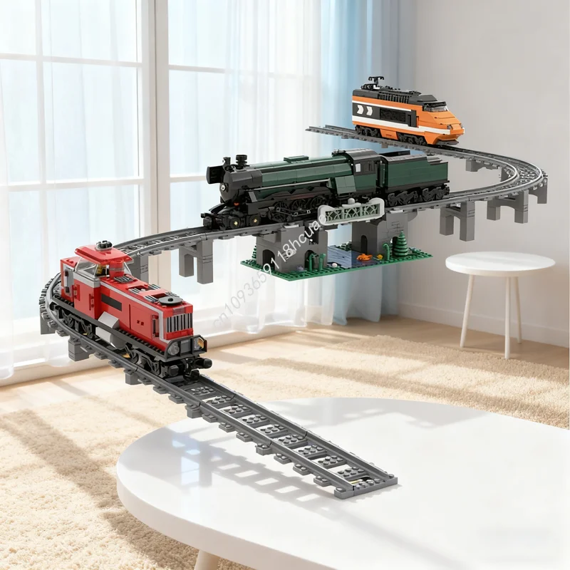 

648pcs MOC Train Bridge Creek Drawbridge Ramp Model Building Blocks DIY Creative Toy Idea Christmas Gift Education Brick Kids