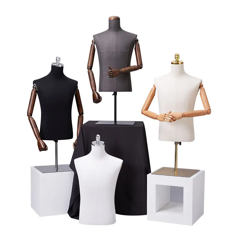 

Fashion Half Body Mannequins Abstract Dummy Clothes Display Upper-Body Suit Male Mannequin for Display Mannequins