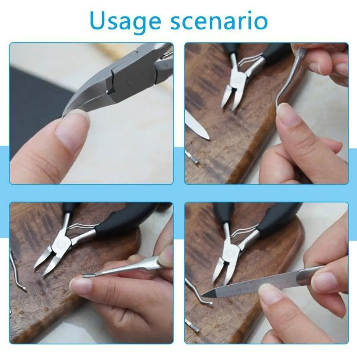 Juego de cortaúñas curvadas de acero inoxidable, herramientas de belleza para uñas masculinas y femeninas