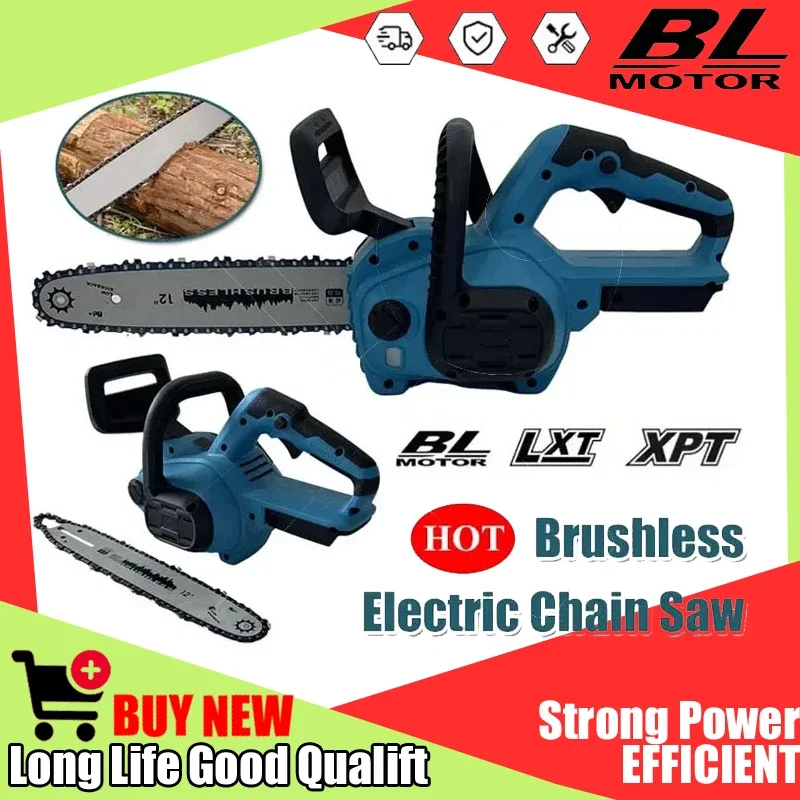 

Brushless Lithium Battery Electric Chain Saw Wireless Chainsaw Machine Cutter for Wood Cordless Chain Saw Fit Makita 18V Battery