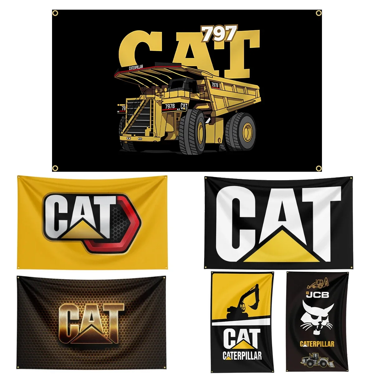 

FLAGDOM 90X150CM 3X5FT CATs Flag Polyester Printed Mechanical Tool Banner For Decor