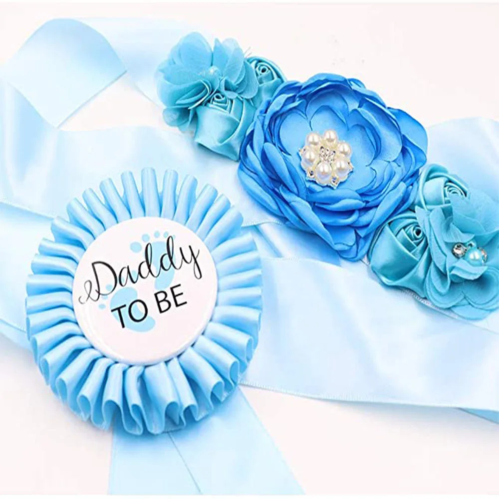 Baby Sower Mummy To Be Belt Daddy To Be Badge Corsage Babyshower Boy Girl Supplies For Dad Mom Baby Shower