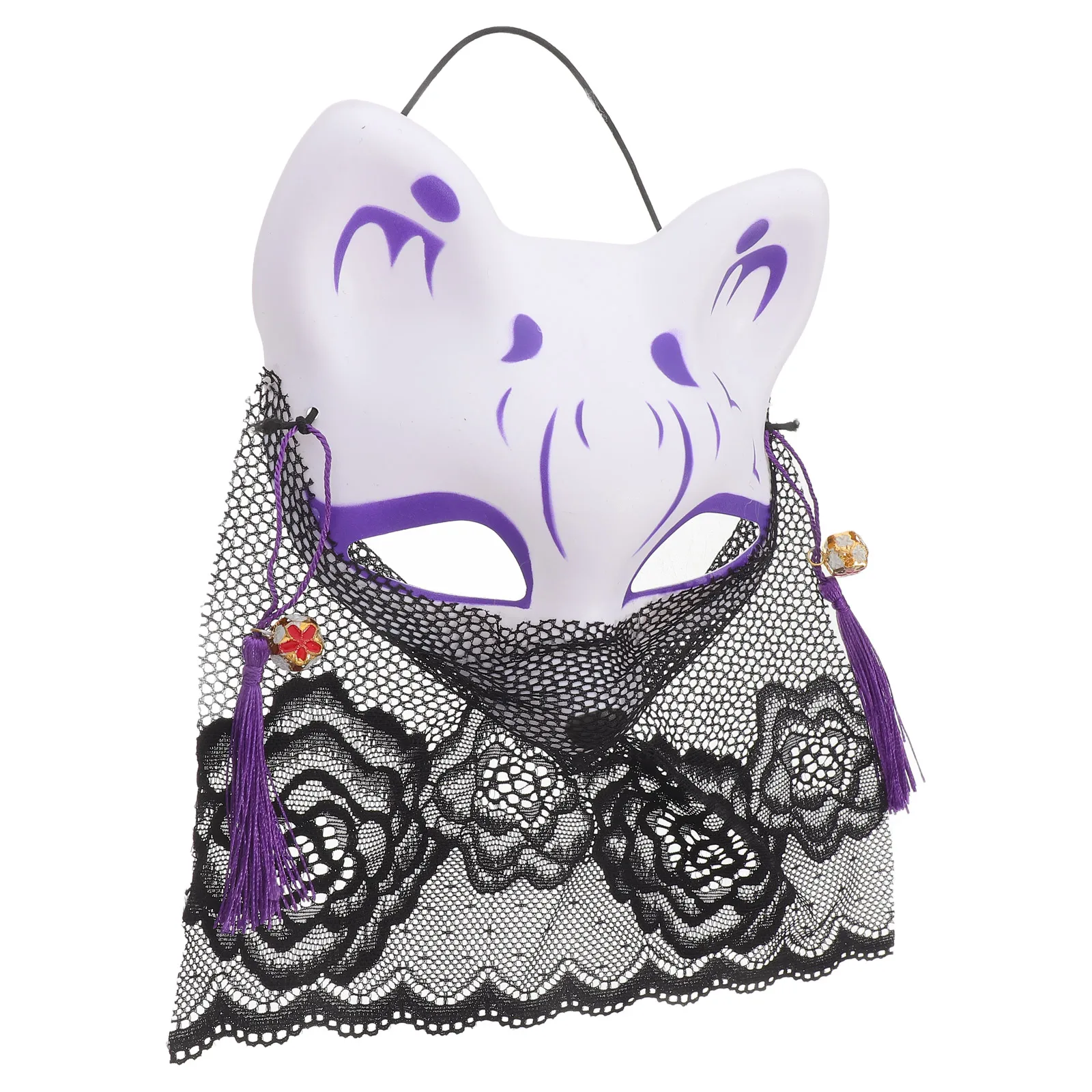 Maska Lisia Pół Twarz Cosplay Ogon Kreskówka Poliester Halloween Maskarada Dziecko