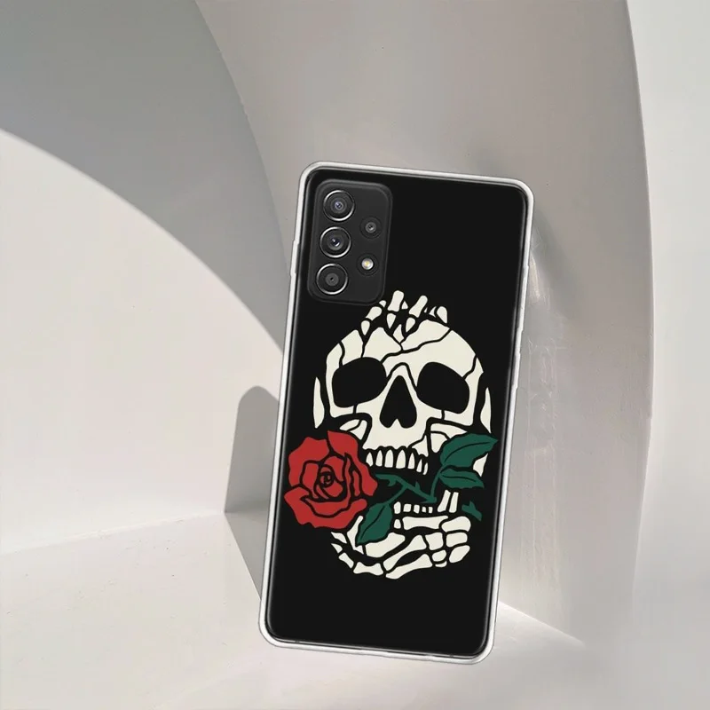 Funda de teléfono con flores de rosas rojas brillantes para Galaxy, A54, A34, A24, A14, A10, A10S, A20, A20E, A30, A40, A50S, A70S, Samsung A71, A51, A41, A31, A21 A